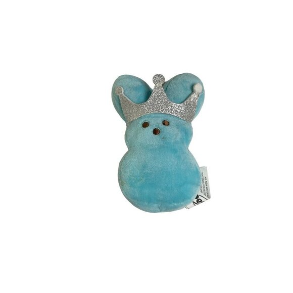 2022 JUST BORN PEEPS  5" TALL PLUSH BLUE BUNNY PRINCESS CROWN MARSHMALLOW PEEP - Picture 1 of 5